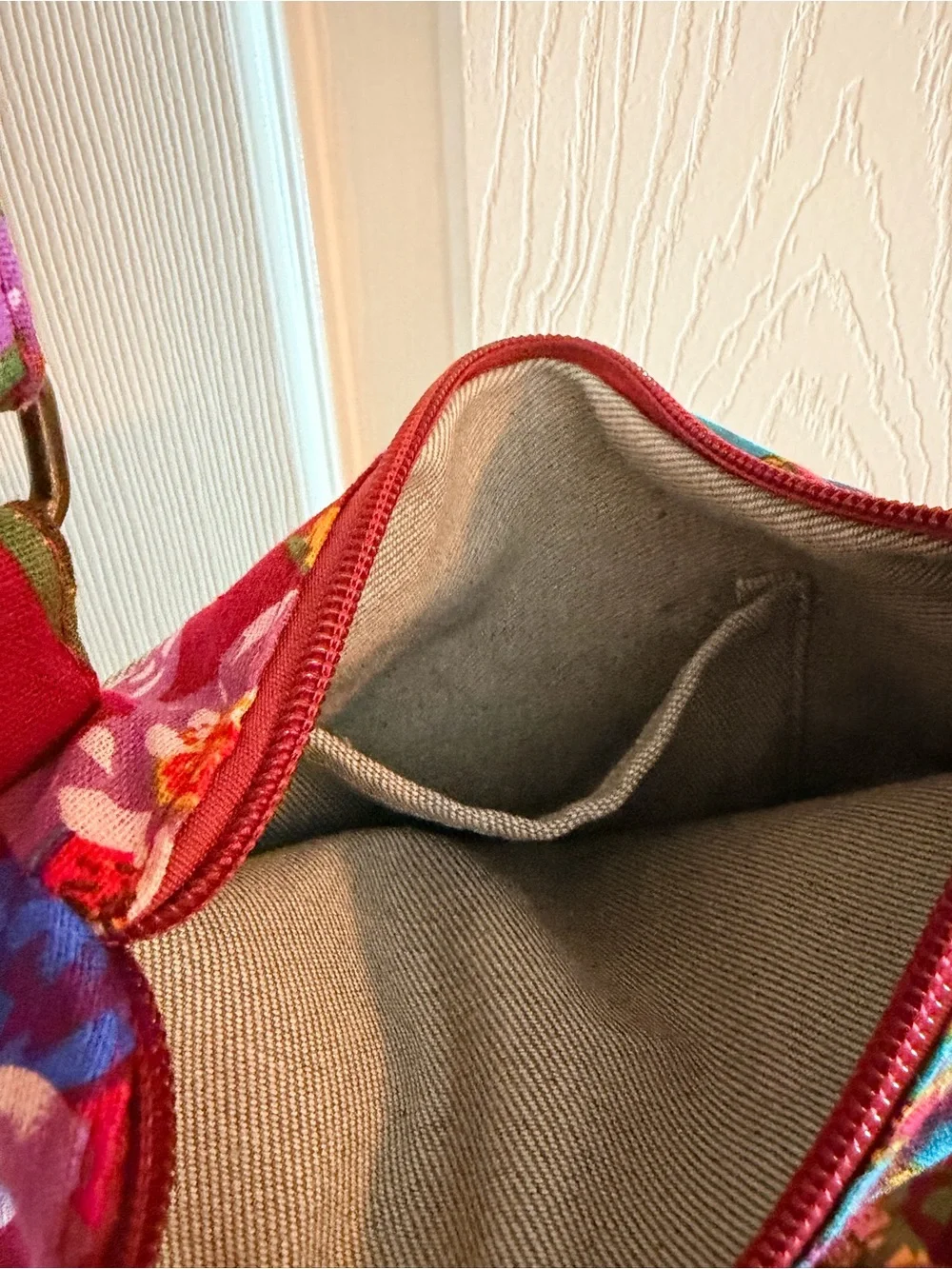 Floral Burgundy Crossbody Bag with Adjustable Strap